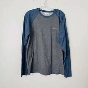 Columbia Gray And Blue Long Sleeve T Shirt Men’s Size M